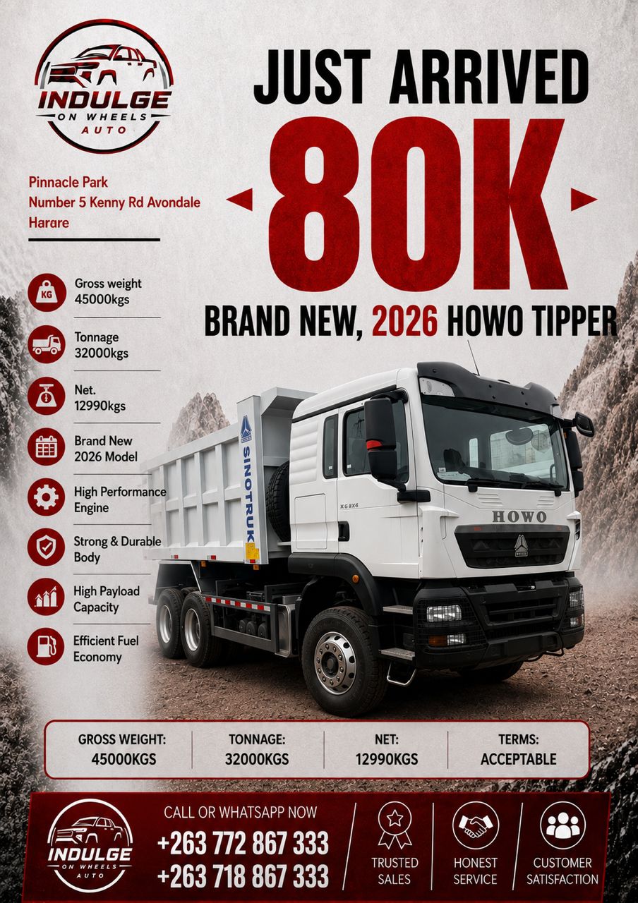 Howo Tipper Truck for sale in Harare at Indulge On Wheels Auto