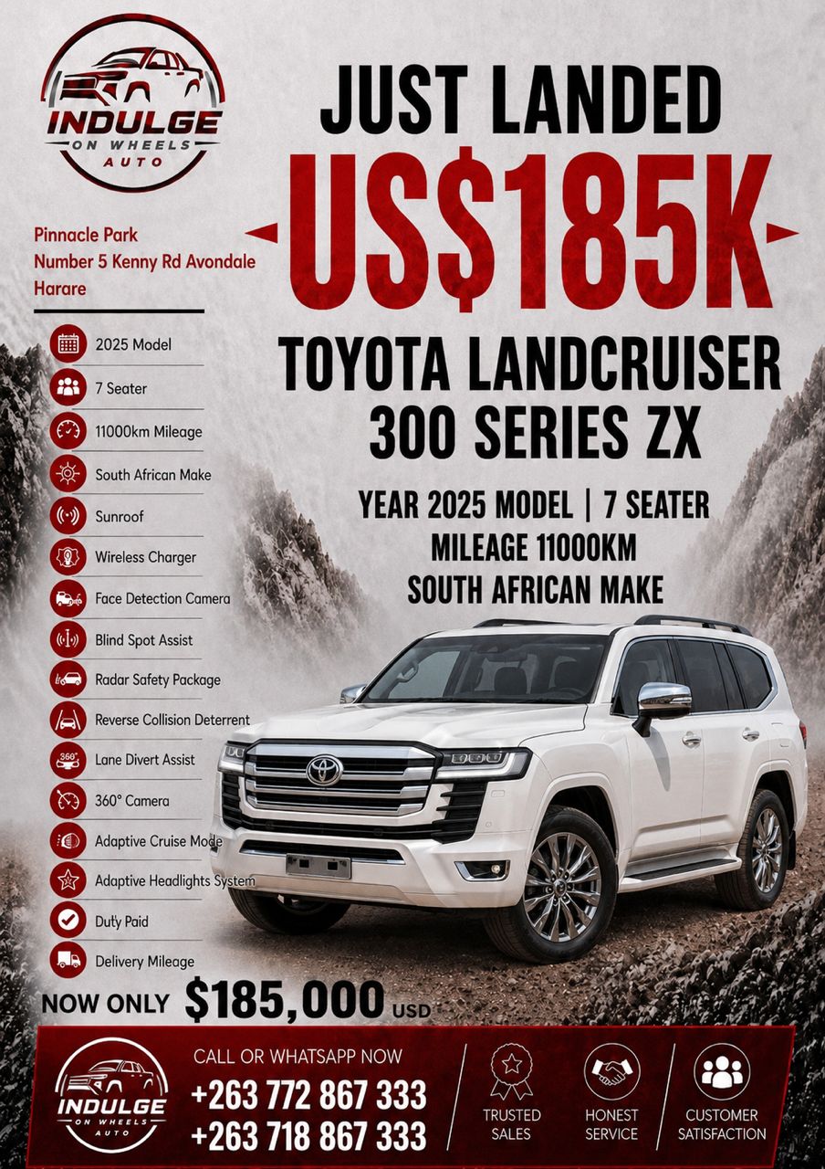 Toyota Land Cruiser 300 Series ZX for sale in Harare at Indulge On Wheels Auto