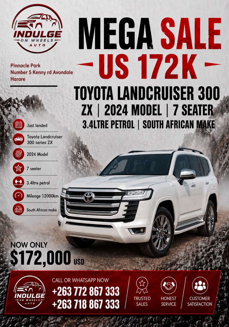 Toyota Land Cruiser 300 ZX for sale in Harare at Indulge On Wheels Auto